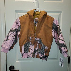 Outdoor Habitat Kids Brown and Pink Camo Hooded Jacket 4T